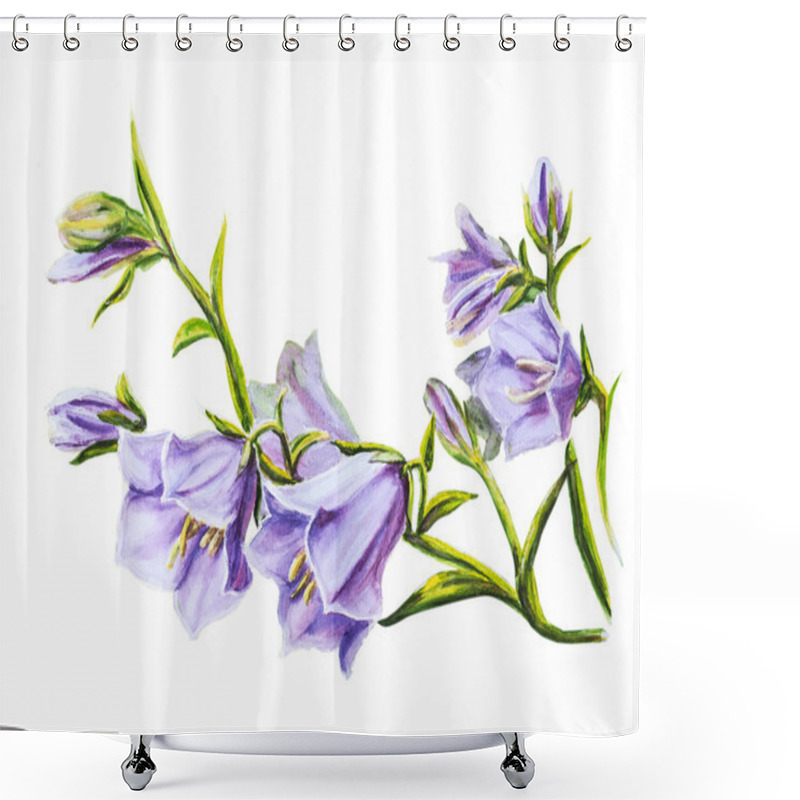 Personality  Watercolor painting of the bell flowers shower curtains