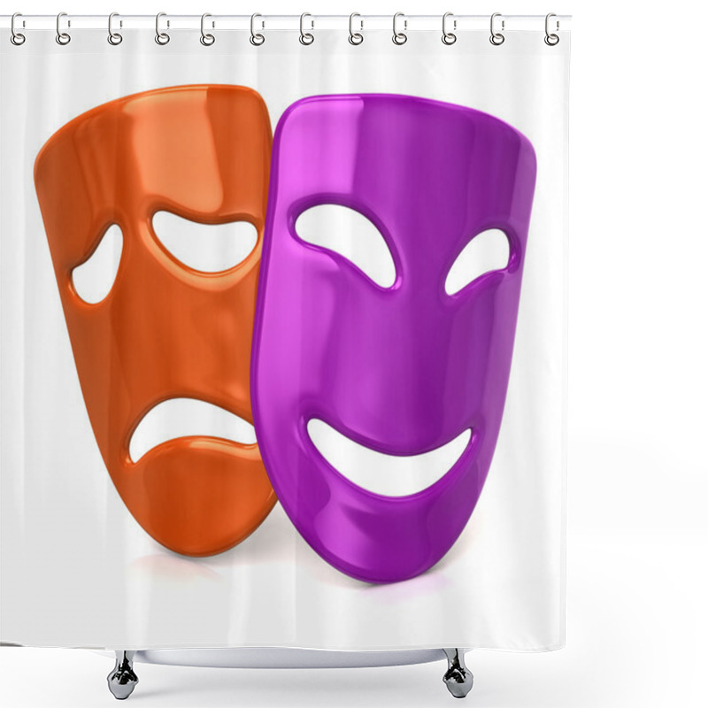 Personality  Purple Happy And Sad Orange Masks Shower Curtains