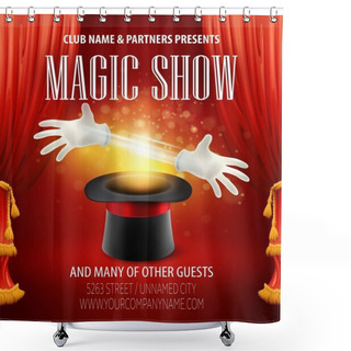 Personality  Magic Trick, Performance, Circus, Show Concept. Vector Illustration Shower Curtains