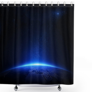 Personality  Earth At Night With City Lights Shower Curtains