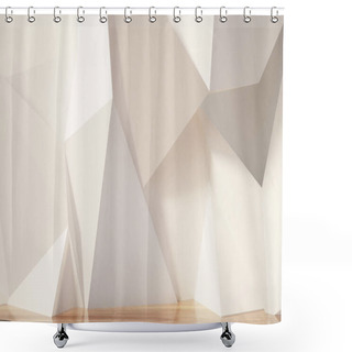 Personality  White Interior Background. 3d Illustration, 3d Rendering. Shower Curtains