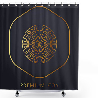 Personality  Astrology Golden Line Premium Logo Or Icon Shower Curtains