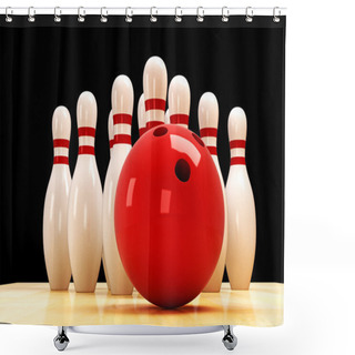 Personality  Skittle And Bowling Ball Shower Curtains