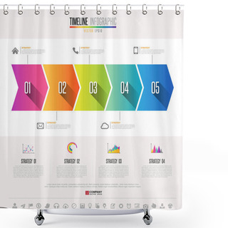 Personality  Infographics Template With Icons Set Shower Curtains