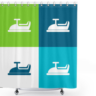 Personality  Baby Car Ride Flat Four Color Minimal Icon Set Shower Curtains