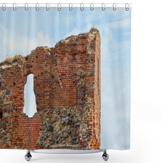 Personality  The Ruins Of An Ancient Castle In Latvia In The City Of Ludza  Shower Curtains