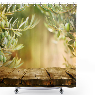 Personality  Olive Trees With Tabletop Shower Curtains