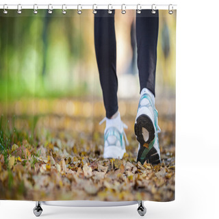 Personality  Walking In Autumn Scenery, Exercise Outdoors Shower Curtains