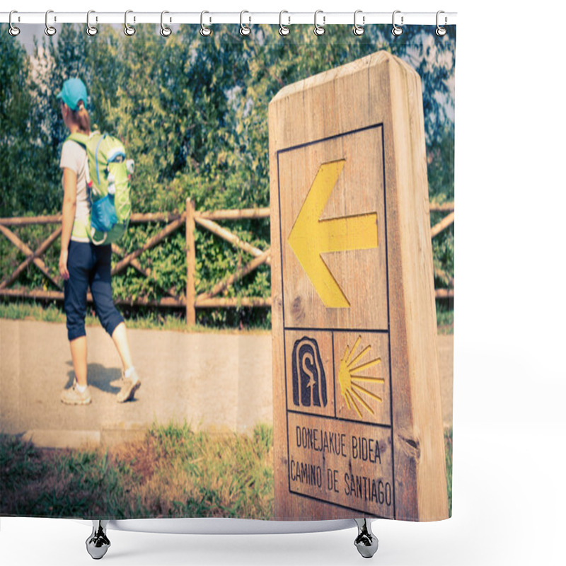 Personality  Woman Walking Camino De Santiago Shower Curtains