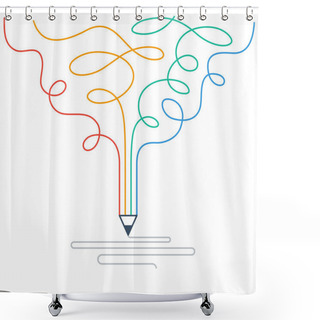 Personality  Graphic Design Studio Pen Symbol Shower Curtains