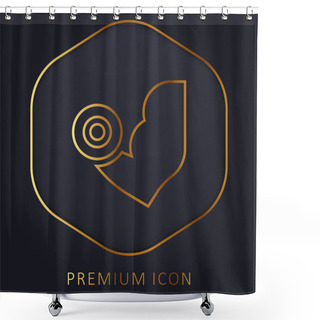 Personality  Arm Golden Line Premium Logo Or Icon Shower Curtains