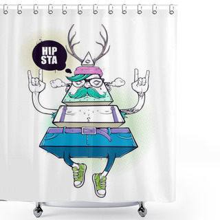 Personality  Triangle Hipster Bizarre Character Shower Curtains