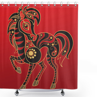 Personality  Year Of The Horse. Chinese Horoscope Animal Sign Shower Curtains