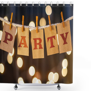 Personality  Party Concept Clipped Cards And Lights Shower Curtains
