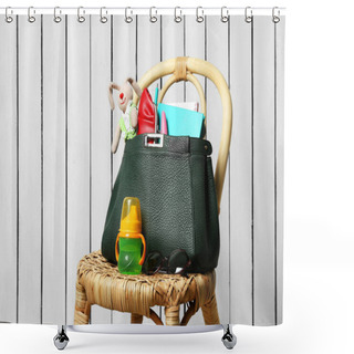 Personality  Maternity Concept With Handbag  Shower Curtains