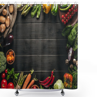 Personality  Fresh Vegetables Background Shower Curtains