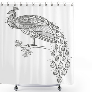 Personality  Adult Coloring - Peacock. Shower Curtains