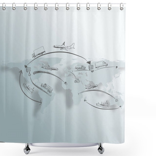 Personality  Logistics Technology Concept Shower Curtains