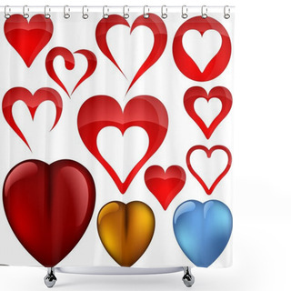 Personality  Heart Icons Shower Curtains
