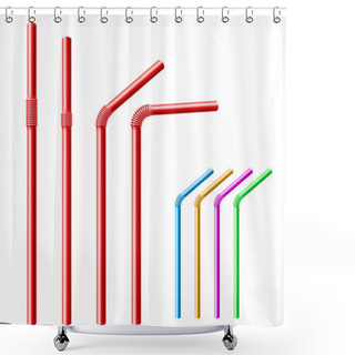 Personality  Drinking Straw Set Shower Curtains