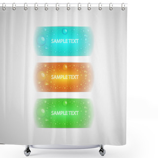 Personality  Vector Set Of Buttons With Water Drops. Shower Curtains