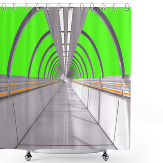 Personality  Futuristic Corridor Architecture  Shower Curtains