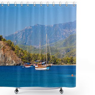 Personality  Beach At Phaselis In Antalya, Turkey Shower Curtains
