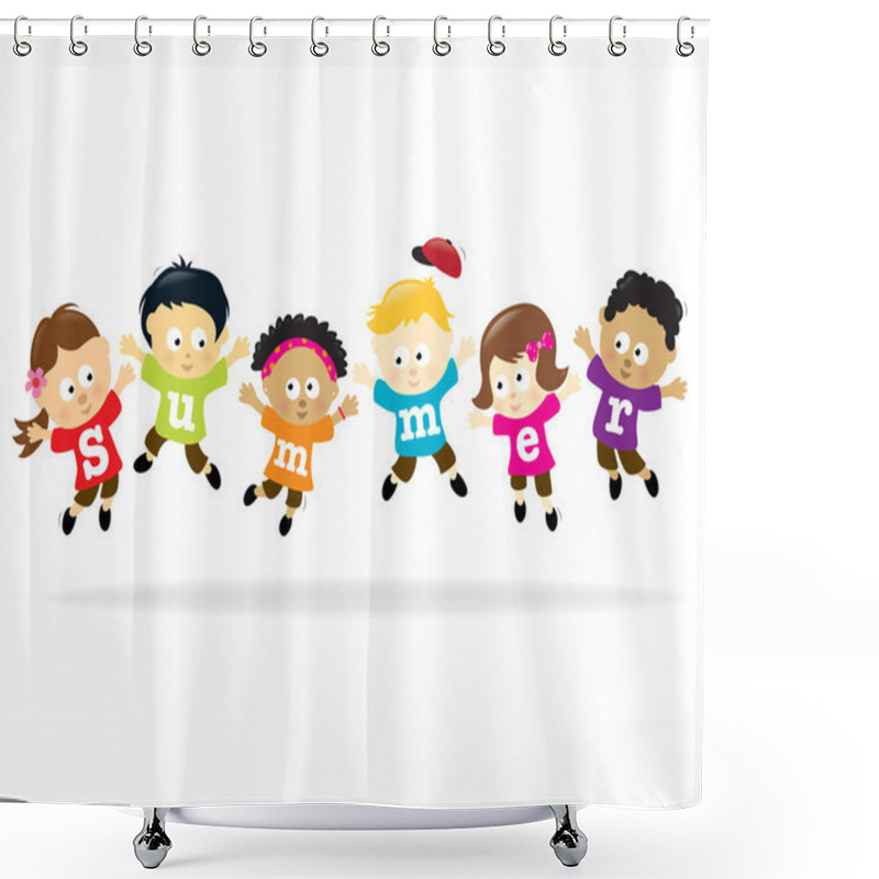 Personality  Summer Fun Kids - Multi-ethnic Shower Curtains