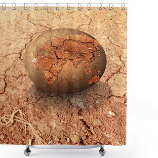 Personality  Dried Earth Shower Curtains