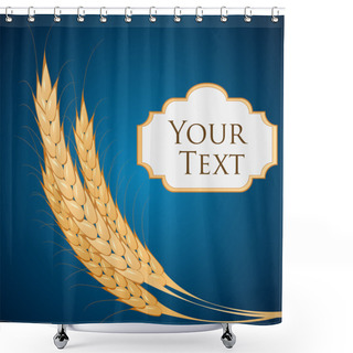 Personality  Vector Background With Ears Of Wheat. Shower Curtains