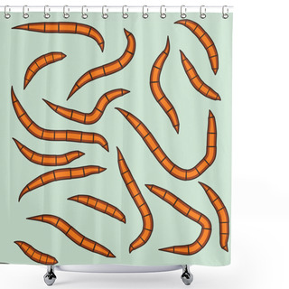 Personality  Red Worms Group Shower Curtains