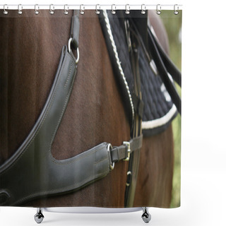 Personality  Close Up Of Leather Equine Breastplate Shower Curtains