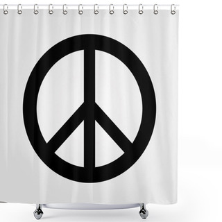 Personality  Monochrome Peace Symbol Shower Curtains