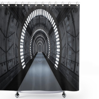 Personality  Futuristic Interior Corridor Shower Curtains