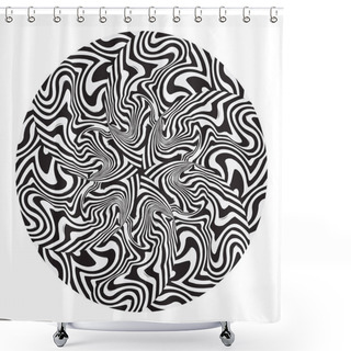 Personality  Abstract Spiral Paint Background With Stripes. Vector Illustration Shower Curtains