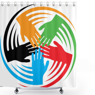 Personality  Teamwork Hands Icon Shower Curtains