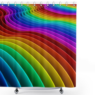 Personality  Abstract Colorful Of Curve Rainbow  Background,3d Shower Curtains