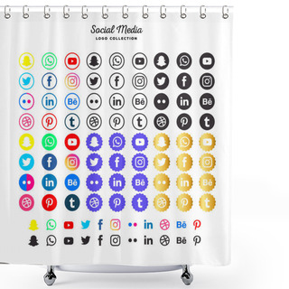 Personality  Social Media Icon Set Shower Curtains