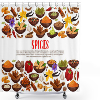 Personality  Spices And Condiments Cooking Ingredients Poster Shower Curtains