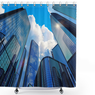 Personality  Modern Business Buildings Shower Curtains