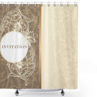 Personality  Luxury Invitation Card In Vintage Style Shower Curtains
