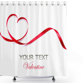 Personality  Valentine Heart. Red Silk Ribbon. Love Symbol Shower Curtains