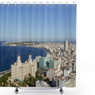 Personality  Aerial View Of The Havana Cityin Havana, Cuba. Shower Curtains