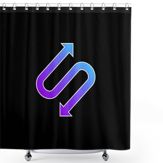 Personality  Arrow With Two Points In S Shape Blue Gradient Vector Icon Shower Curtains