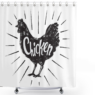 Personality  Chicken Hand Drawn Shower Curtains