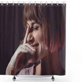 Personality  Laughing Girl With Powder   Shower Curtains
