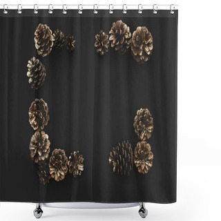 Personality  Frame Of Pine Cones  Shower Curtains