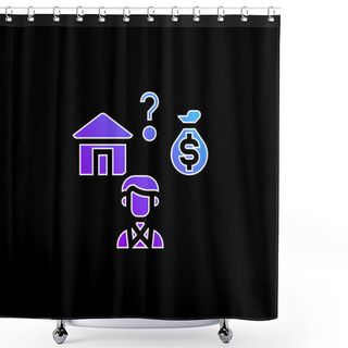 Personality  Affordable Blue Gradient Vector Icon Shower Curtains