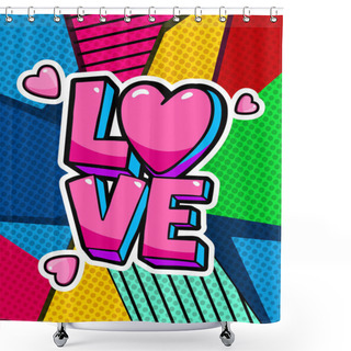 Personality  Love You Word Bubble Shower Curtains
