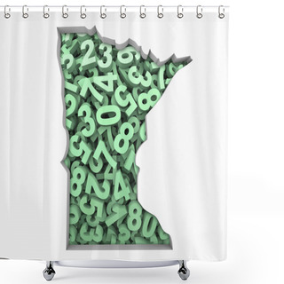 Personality  Minnesota MN Map Numbers Math Figures Economy 3d Illustration Shower Curtains